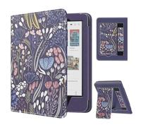 MoKo Case for 6" Tolino Shine Color/Shine 5(2024)/Shine 4(2022) & Kobo Clara Colour/BW/2E, Slim PU Shell Cover with Auto-Wake/Sleep for Kobo Clara, Card Slot & Hand Strap & Foldable Stand, Night Blue