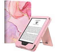 MoKo Case for 7"/6.8" Kindle Paperwhite (12th/11th Gen-2024/2021) & Colorsoft Signature Edition, Slim PU Shell Cover with Auto-Wake/Sleep, Light Pink Gold Marble