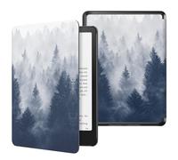 MoKo Case for 7" Kindle Paperwhite 12th Gen 2024/Colorsoft,Gray Forest | Lightweight Slim, Leather PU, Protective Shell Cover, Auto Wake/Sleep, for Kindle Colorsoft 1st Generation 2025/2026