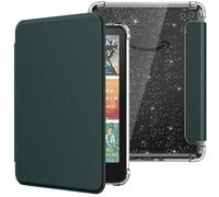 MoKo Case for 7" Kindle Paperwhite 12th Gen 2025/2026 & Kindle Colorsoft 2024/2025, Glitter Clear Kindle Case,Flexible Clear Soft TPU Back Cover Light Shell with Auto Wake/Sleep,Glitter Midnight Green