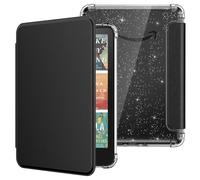 MoKo Case for 7" Kindle Paperwhite 12th Gen 2025/2026 & Kindle Colorsoft 2024/2025, Glitter Clear Kindle Case, Flexible Clear Soft TPU Back Cover Light Shell with Auto Wake/Sleep, Black