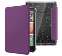 MoKo Case for 7" Kindle Paperwhite 12th Gen 2025/2026 & Kindle Colorsoft 2024/2025, Glitter Clear Kindle Case, Flexible Clear Soft TPU Back Cover Light Shell with Auto Wake/Sleep, Lychee Deep Purple