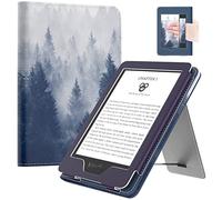 MoKo Case Fits all-new 6" Kindle (11th Generation, 2024/2022 Release)/ Kindle (10th Gen,2019)/Kindle (8th Gen, 2016), Ultra Lightweight PU Shell Cover with Auto Wake/Sleep for Kindle 2024, Gray Forest