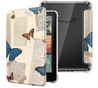 MoKo Case for All-New 7" E-Reader, Ultra Clear Soft Flexible Transparent TPU Back Cover Light Shell with Auto Wake/Sleep, Not fit BOOX & Kobo, Vintage Butterfly