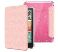 MoKo Case for All-New 7" E-Readers 12th Gen 2024/2025, Ultra Clear Soft Flexible Glitter TPU Back Cover Light Shell with Auto Wake/Sleep, Not fit BOOX & Kobo, Glitter Light Pink