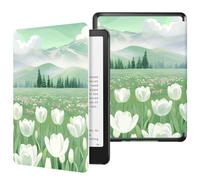 MoKo Case for All-new 7" eBook 12th Gen 2024, Lightweight PU Protective Shell Cover with Auto Wake/Sleep for 7 Inches E-Reader, Not fit TCL Remarkable Kobo, Lush Tulips