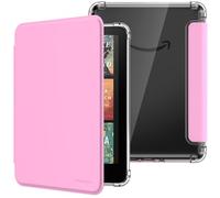MoKo Case for All-new 7" Kindle Paperwhite 12th Gen 2024&Kindle Colorsoft Signature Edition 2024, Ultra Clear Soft Flexible Transparent TPU Back Cover Light Shell with Auto Wake/Sleep, Nosegay Pink