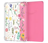 MoKo Case for All-new 7" Kindle Paperwhite (12th Generation-2024) and Kindle Colorsoft Signature Edition 2024 Ultra Thin Clear Flexible Transparent TPU Skin Bumper Back Cover Shell, Clear & Flower