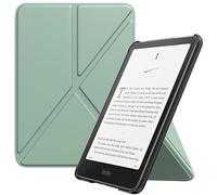MoKo Case for All-new 7" Kindle Paperwhite (12th Generation-2024) and Kindle Colorsoft Signature Edition 2024, Origami Standing Shell Case with Magnetic PC Back Cover, Agave Green