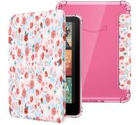 MoKo Case for All-new 7"Kindle Paperwhite 12th Generation 2024&Kindle Colorsoft Signature Edition 2024,Ultra Clear Soft Flexible Transparent TPU Back Cover Light Shell with Auto Wake/Sleep,Spring Pink