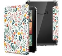 MoKo Case for All-new 7" Kindle Paperwhite 12th Generation 2024&Kindle Colorsoft Signature Edition 2024, Ultra Clear Soft Flexible Transparent TPU Back Cover Light Shell with Auto Wake/Sleep, Flowers