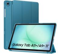 MoKo Case for Galaxy Tab A11+ Plus/A9+ 11-Inch 2025/2023, Slim Stand Protective Smart Cover with Hard PC Translucent Back Shell for Galaxy Tab A11+/A9 Plus Tablet, Auto Wake/Sleep, French Blue