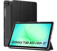 MoKo Case for Galaxy Tab A11+ Plus/A9+ 11-Inch 2025/2023, Slim Stand Protective Smart Cover with Hard PC Translucent Back Shell for Galaxy Tab A11+/A9 Plus Tablet, Auto Wake/Sleep, Black