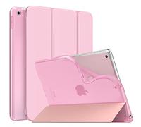 MoKo Case for iPad 10.2 iPad 9th Generation 2021/ iPad 8th Generation 2020/ iPad 7th Gen 2019, Soft Frosted Back Cover Slim Shell Case with Stand for iPad 10.2 inch,Auto Wake/Sleep, Flowers Pink