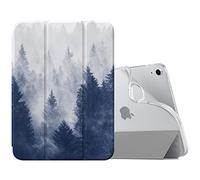 MoKo Case for iPad 10th Gen, 10.9 inch, Soft TPU Translucent Frosted Back Cover, Slim Shell Protective Case with Adjustable Angles, Auto Wake/Sleep, Gray Forest