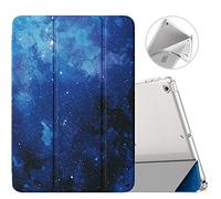 MoKo Case for iPad 9th Generation 2021/ iPad 8th Generation 2020/ iPad 7th Generation 2019, Soft Translucent TPU Frosted Back Cover Slim iPad 10.2 inch Case with Stand,Auto Wake/Sleep,Blue Starry Sky