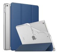 MoKo Case for iPad 9th Generation 2021/ iPad 8th Generation 2020/ iPad 7th Generation 2019, Soft Translucent TPU Frosted Back Cover Slim iPad 10.2 inch Case with Stand, Auto Wake/Sleep, Abyss Blue