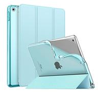 MoKo Case for iPad 9th Generation 2021/ iPad 8th Generation 2020/ iPad 7th Generation 2019, Soft Translucent TPU Frosted Back Cover Slim iPad 10.2 inch Case with Stand, Auto Wake/Sleep, Sky Blue