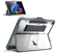 MoKo Case for Microsoft Surface Pro 12" 2025, All-in-One Rugged Transparent Protective Cover with Multi-Angle Kickstand & Pen Holder & Hand Strap, Compatible with Type Cover Keyboard, Ice+Ocean