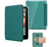 MoKo Case for New 7" Paperwhite(12th Gen 2024) and Colorsoft 2024/2025 1st, Ultra Clear Soft Flexible Transparent TPU Back Cover Light Shell with Hand Strap & Wake/Sleep, Not fit Boox&Kobo, Jade Green