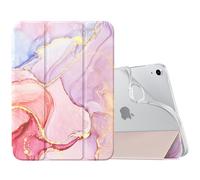 MoKo Case for New iPad (A16) 11th Generation 2025/10th Generation 2022, iPad 11 inch/10.9 inch Case with Soft TPU Translucent Frosted Back Cover,Auto Wake/Sleep,Support Touch ID,Light Pink Gold Marble