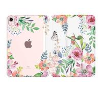 MoKo Case for New iPad Mini 7 (A17 Pro) 2024 and 6th Generation (8.3-inch), Soft TPU Translucent Frosted Back Cover, Fragrant Flowers