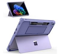 MoKo Case for NEW Microsoft Surface Pro 12 Inch 2025 Released, All-in-One Protective Rugged Cover with Back Pen Holder & Hand Strap, Compatible with Type Cover Keyboard, Violet