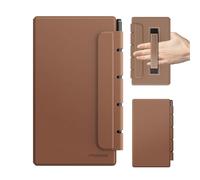MoKo Case for Remarkable Paper Pro move 2025 7.3", Lightweight Ultra-Thin Magnetic Case with Wide Pen Protective Clasp, Hand Strap, Auto Sleep/Wake for Remarkable move, Brown