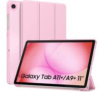 MoKo Case for Samsung Galaxy Tab A11+ Plus/ A9+ 11 Inch 2025/2023,Slim Stand Protective Smart Cover with Hard PC Translucent Back Shell for Galaxy Tab A11+/ A9 Plus Tablet,Auto Wake/Sleep,Flowers Pink
