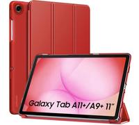 MoKo Case for Samsung Galaxy Tab A11+ Plus/ A9+ 11 Inch 2025/2023, Slim Stand Protective Smart Cover with Hard PC Translucent Back Shell for Galaxy Tab A11+/ A9 Plus Tablet, Auto Wake/Sleep, Red