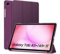MoKo Case for Samsung Galaxy Tab A11+ Plus/ A9+ 11 Inch 2025/2023, Slim Stand Protective Smart Cover with Hard PC Translucent Back Shell for Galaxy Tab A11+/ A9 Plus Tablet,Auto Wake/Sleep,Dark Purple