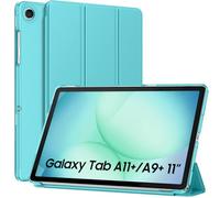 MoKo Case for Samsung Galaxy Tab A11+ Plus/ A9+ 11 Inch 2025/2023, Slim Stand Protective Smart Cover with Hard PC Translucent Back Shell for Galaxy Tab A11+/ A9 Plus Tablet, Auto Wake/Sleep, Azure