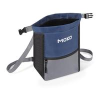 MoKo Chalk Bag for Rock Climbing, Large Capacity Climbing Chalk Bag with Magnetic Snap and Zipper Pocket, Portable Chalk Bucket for Rock Climbing, Weight Lifting, Bouldering, Gymnastics, Fitness, Blue