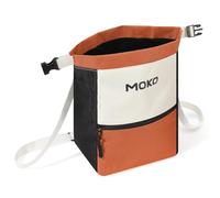 MoKo Chalk Bag for Rock Climbing, Large Capacity Climbing Chalk Bag with Magnetic Snap and Zipper Pocket, Portable Chalk Bucket for Weight Lifting, Bouldering, Gymnastics, Fitness, Orange