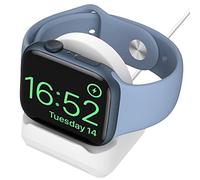 MoKo Charger Stand Compatible with Apple Watch Ultra 2/Ultra/SE/Series 10/9/8/7/6/5/4/3/2/1, Durable Silicone Charging Dock Holder, Support Nightstand Mode for iWatch 49/46/45/44/42/41/40/38mm, White