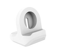 MoKo Charging Stand Compatible with Samsung Galaxy Watch 4/Classic 3 41mm 45mm/Active 1/2 40mm 44mm, Silicone Non-slip Base Smartwatch Dock Station - White