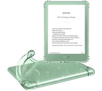 MoKo Clear Case for 6" ALL-New Kindle (11th Generation-2024/2022 Release), Ultra Clear Soft TPU Slim Flexible Transparent Skin Bumper Back Cover Shell for Kindle 11 2024, Agave Green & Glitter