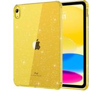 MoKo Clear Case for iPad (A16) 11th Generation 2025 11-inch/10th Gen 2022 10.9 inch, Lightweight Soft TPU, Anti-Scratch Ultra Clear Tablet Cover, Shockproof Impact Resistant, Yellow + Glitter