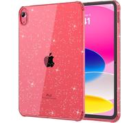 MoKo Clear Case for iPad (A16) 11th Generation 2025 11-inch/10th Gen 2022 10.9 inch, Lightweight Soft TPU, Anti-Scratch Ultra Clear Tablet Cover, Shockproof Impact Resistant, Watermelon Red + Glitter