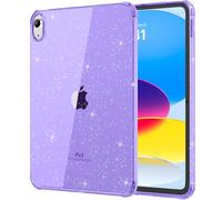 MoKo Clear Case for iPad (A16) 11th Generation 2025 11-inch/10th Gen 2022 10.9 inch, Lightweight Soft TPU, Anti-Scratch Ultra Clear Tablet Cover, Shockproof Impact Resistant, Purple + Glitter