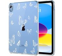 MoKo Clear Case for iPad(A16) 11th Generation 2025 11-inch/10th Generation 2022 10.9 inch, Lightweight Soft TPU, Anti-Scratch Ultra Clear Tablet Cover, Shockproof Impact Resistant, White Butterfly