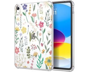 MoKo Clear Case for iPad (A16) 11th Generation 2025 11-inch/10th Generation 2022 10.9 inch, Lightweight Soft TPU, Anti-Scratch Ultra Transparent Cover, Shockproof Impact Resistant, Clear & Flower