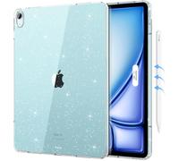 MoKo Clear Case for iPad Air 13-Inch M4/M3/M2 (2026/2025/2024), Lightweight Soft Flexible TPU Back Cover, Anti-Scratch Ultra Slim Protective Tablet Cover, Shockproof Impact Resistant, Clear Glitter