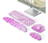 MoKo Cloud Wrist Rest, Ergonomic Cloud Keyboard Wrist Rest with Mouse Rest Wrist Pad, Durable Polyester Cloud Arm Rest Wrist Pad for Keyboard and Mouse for Office, Gaming, Computer, Laptop, Pink