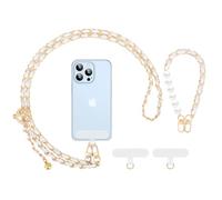 MoKo Crossbody, Universal Chain, Most Smartphones, Neck Strap × 1, Wrist Strap x 1, Patches × 2, White