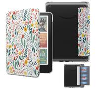MoKo Detachable Magnetic Case for All-new 7" E-Reader 12th Generation 2024 & Color 2024/2025, Ultra Clear Back Scratch-Proof Light & Shell Cover with Auto Wake/Sleep, Not fit BOOX & Kobo, Flowers