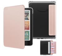 MoKo Detachable Magnetic Case for All-new 7" E-reader 12th Generation 2024 & Color 2024/2025, Ultra Clear Back Scratch-Proof Light & Shell Cover with Auto Wake/Sleep, Not fit BOOX & Kobo, Rose Gold