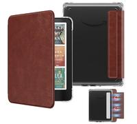 MoKo Detachable Magnetic Case for All-new 7" E-reader 12th Generation 2024 &Colorsoft 2024/2025,Ultra Clear Back Scratch-Proof Light & Shell Cover with Auto Wake/Sleep,Not fit BOOX & Kobo, Brown