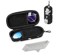 MoKo Double Eyeglass Case, Hard Shell Dual Glasses Case, Magnolia