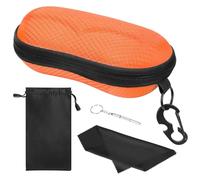 MoKo EVA Semi Hard Shell Sunglasses Case, Unisex Protective Eyeglass Case Glasses Case Holder with Metal Hanging Hook Mini Screwdriver for Men Women, Orange